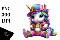 Colorful Hustle Dancer Unicorn PNG Product Image 1