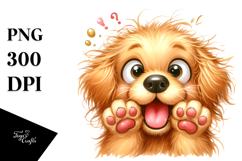 Happy Cartoon Golden Retriever PNG Product Image 1