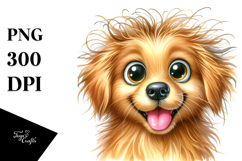 Happy Cartoon Golden Retriever PNG Product Image 1