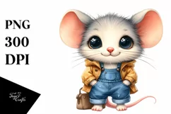 Mouse Big Eyes | Farm Jeans Raincoat Clipart Product Image 3