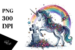 Vibrant Unicorn with Grave | Sublimation Clipart Product Image 1