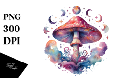 Vibrant Magical Celestial Mushroom PNG Product Image 1