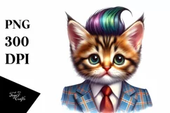 Vibrant Baby Cat Watercolor PNG Product Image 1