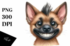 Watercolor Malinois Lateral Big Eyes Clipart Product Image 1