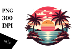 Vintage Tropical Sunset PNG Product Image 1
