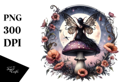 Gothic Fairy on Mushroom PNG Product Image 1