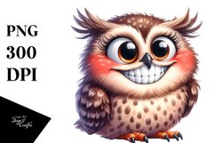 Watercolor Funny Owl | Clipart Product Image 1