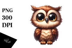 Shy Watercolor Owl Clipart: Sublimation Clipart Product Image 3