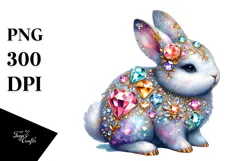 Colorful Pastel Bunny Made of Diamonds PNG Product Image 1