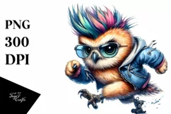 Unique Baby Owl Watercolor PNG Product Image 1