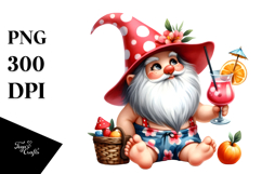 Whimsical Gnome in Beachwear, Transparent PNG Product Image 1