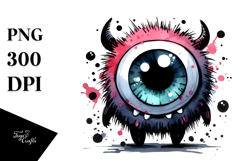 Funny Eyeball Monster Design PNG Product Image 1