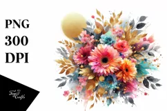 Colorful Abstract Bouquet with Gold Foil Gerbera | Product Image 3