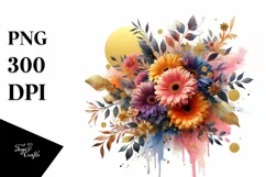 Colorful Abstract Bouquet with Gold Foil Gerbera | Product Image 3