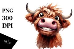 Expressive Highland Cow PNG Product Image 1