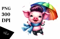 Watercolor Pig Portrait, Transparent PNG Product Image 3