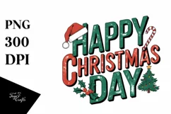 Retro Happy Christmas Day Christmas Png Product Image 5