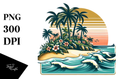 Retro Tropical Island PNG Product Image 1