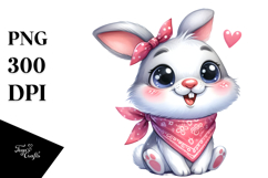 Funny Rabbit Sitting with Bandana | Clipart Product Image 1