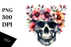 Spring Grungy Skull Painting, PNG Product Image 1