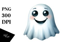 Funny Halloween Ghost Goofy Smile Clipart Product Image 3