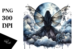 Gothic Fairy on a Cloud PNG Product Image 1
