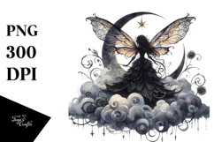 Gothic Fairy on a Cloud PNG Product Image 1