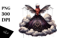 Gothic Fairy on a Cloud PNG Product Image 1