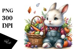 Quirky Baby Rabbit Autumn Scene | Sublimation | Clipart Product Image 3