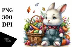 Quirky Baby Rabbit Autumn Scene | Sublimation | Clipart Product Image 3