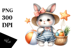 Cute Baby Bunny in Beachwear, High-Res PNG Product Image 1