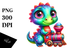 Dinosaur with Small Train, Transparent PNG Product Image 1