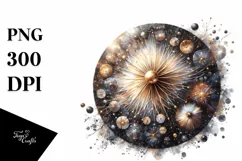 Shiny Cosmos Watercolor Splash | Clipart Product Image 3
