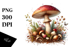 Watercolor Splash Mushroom PNG Product Image 1
