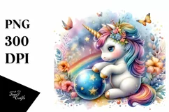 Baby Unicorn with Magic Orb, Mystical PNG Product Image 3
