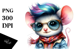 Funny Baby Mouse with Cool Haircut PNG Product Image 1