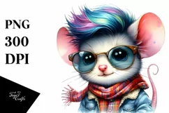 Funny Baby Mouse with Cool Haircut PNG Product Image 3