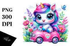 Vibrant Baby Unicorn PNG Product Image 1