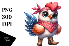 Expressive Chicken Wearing Cowboy Boots | Clipart Product Image 1