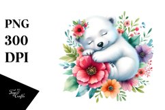 Colorful Baby Polar Bear Sleeping | Clipart Product Image 3