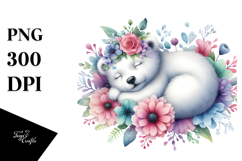 Colorful Baby Polar Bear PNG Product Image 1