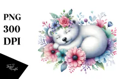 Colorful Baby Polar Bear PNG Product Image 1
