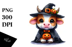 Cute Baby Cow Halloween | Sublimation | Clipart Product Image 1