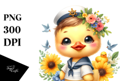 sailor Baby Duck Yellow Flower | Clipart Product Image 1