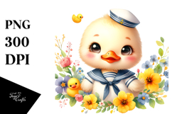 sailor Baby Duck Yellow Flower | Clipart Product Image 1