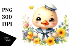 sailor Baby Duck Yellow Flower | Clipart Product Image 1