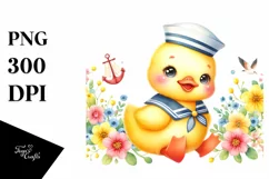 sailor Baby Duck Yellow Flower | Clipart Product Image 1