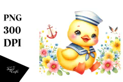 sailor Baby Duck Yellow Flower | Clipart Product Image 1