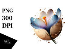Glossy Crocus with Golden Insertions, -Like Material, PNG Product Image 1