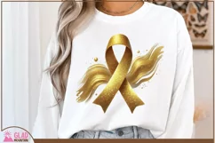 Childhood Cancer Awareness Ribbon, Gold Ribbon Cancer png Product Image 1
